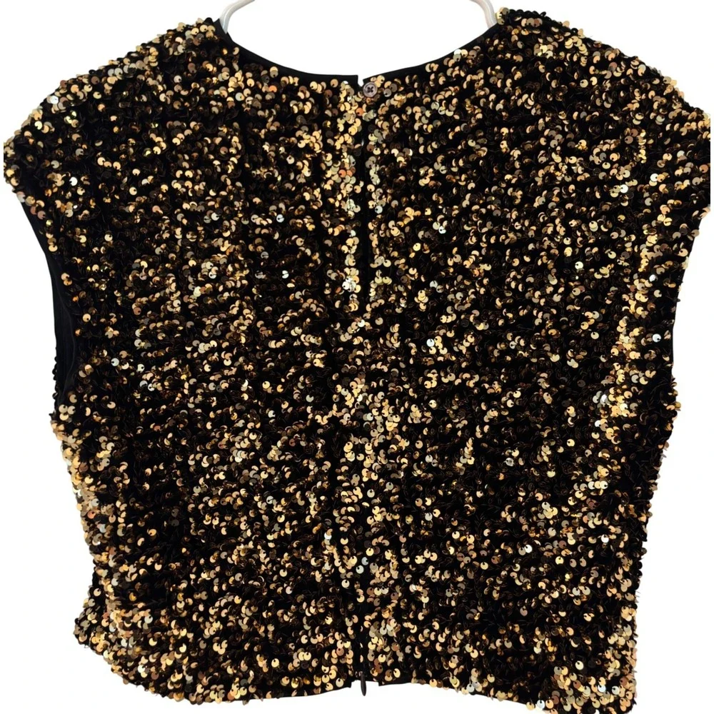 NWT Banana Republic 2PC GOLD Women‎ Sequin Skirt & Top Size S - Picture 9 of 9